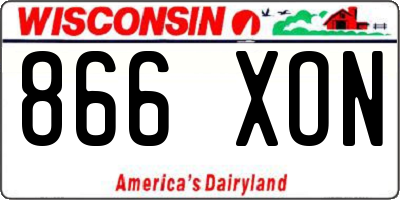 WI license plate 866XON