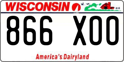 WI license plate 866XOO