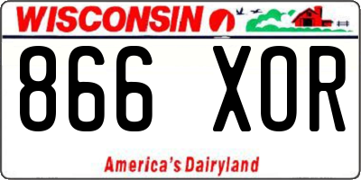WI license plate 866XOR