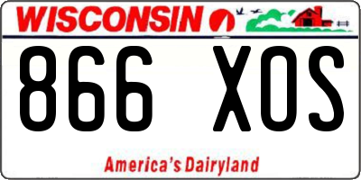 WI license plate 866XOS