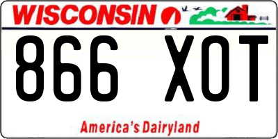 WI license plate 866XOT