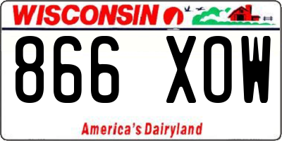 WI license plate 866XOW