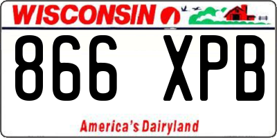 WI license plate 866XPB