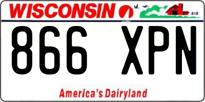 WI license plate 866XPN