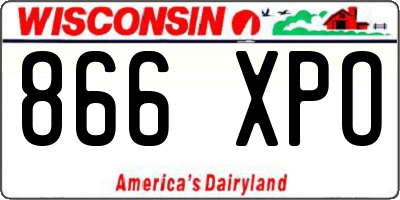 WI license plate 866XPO
