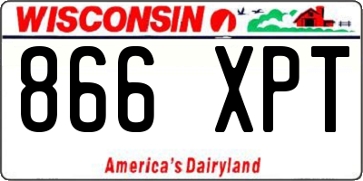 WI license plate 866XPT