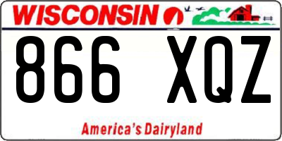 WI license plate 866XQZ