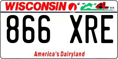 WI license plate 866XRE