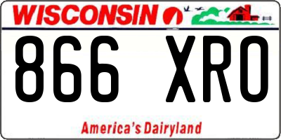 WI license plate 866XRO