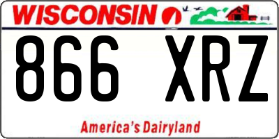 WI license plate 866XRZ
