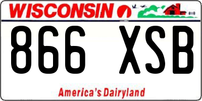 WI license plate 866XSB