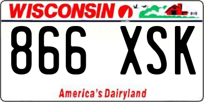 WI license plate 866XSK