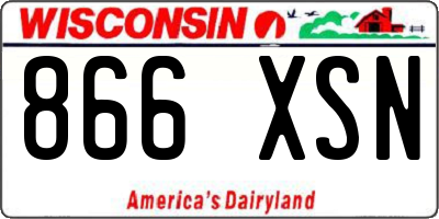 WI license plate 866XSN