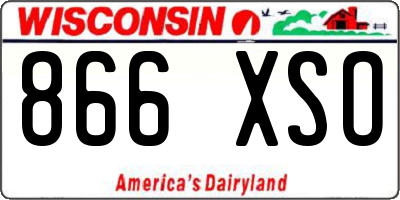 WI license plate 866XSO