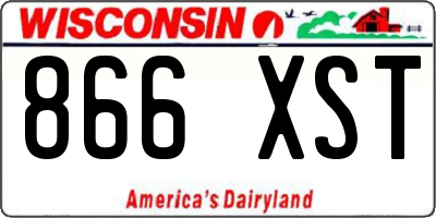 WI license plate 866XST