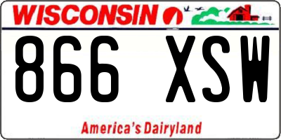 WI license plate 866XSW