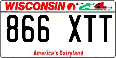 WI license plate 866XTT