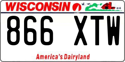 WI license plate 866XTW