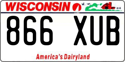 WI license plate 866XUB