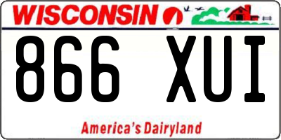 WI license plate 866XUI