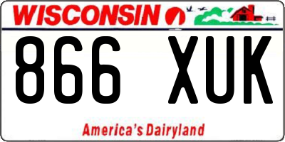 WI license plate 866XUK