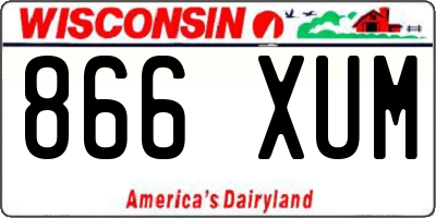 WI license plate 866XUM