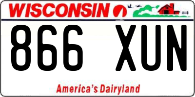 WI license plate 866XUN