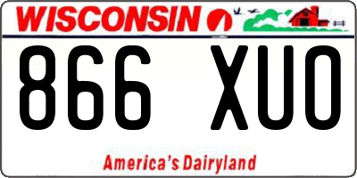 WI license plate 866XUO