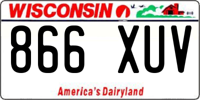 WI license plate 866XUV
