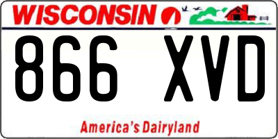 WI license plate 866XVD