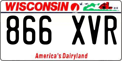 WI license plate 866XVR