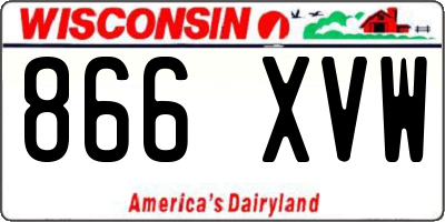 WI license plate 866XVW