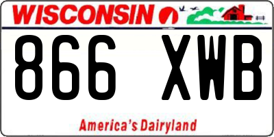 WI license plate 866XWB