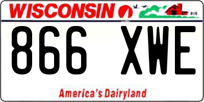 WI license plate 866XWE
