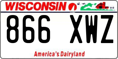WI license plate 866XWZ