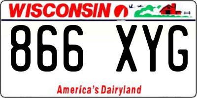 WI license plate 866XYG