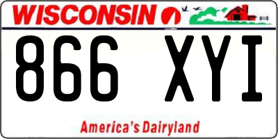 WI license plate 866XYI