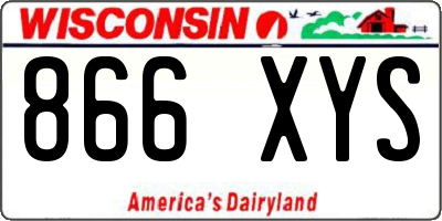 WI license plate 866XYS