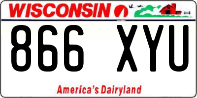 WI license plate 866XYU