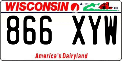 WI license plate 866XYW