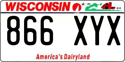 WI license plate 866XYX