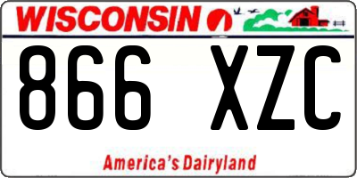 WI license plate 866XZC