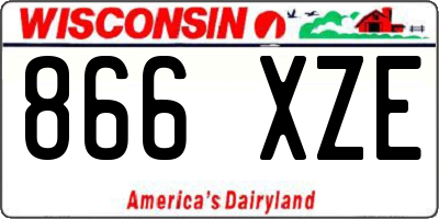 WI license plate 866XZE