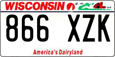 WI license plate 866XZK