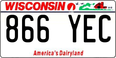 WI license plate 866YEC