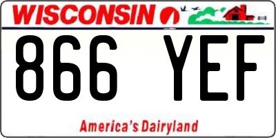 WI license plate 866YEF