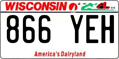 WI license plate 866YEH