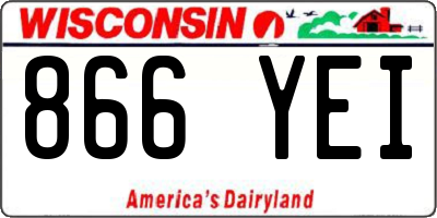 WI license plate 866YEI