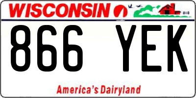 WI license plate 866YEK