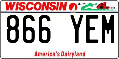 WI license plate 866YEM
